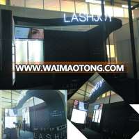 Detian offer fabric cosmetic island expo exhibition booth stand design and manufacturing