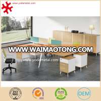 Classical modular MDF wood panel 4 people executive office table